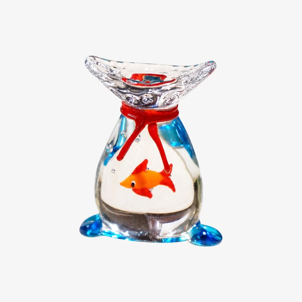 Style B rounded handmade glass goldfish ornament