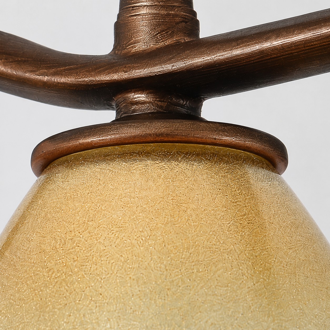 Glass shade and metal finish detail
