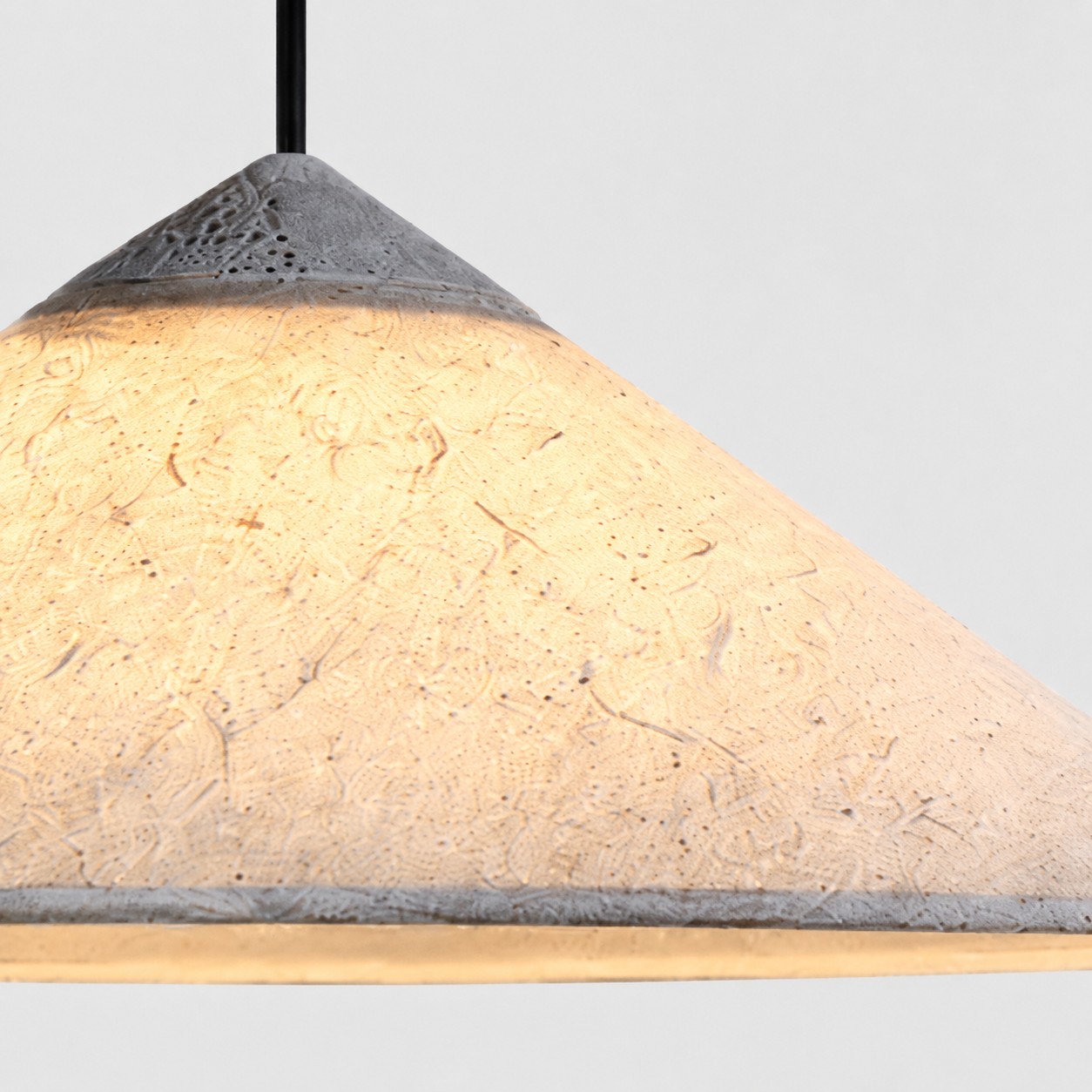 close-up canopy rim and textured shade detail