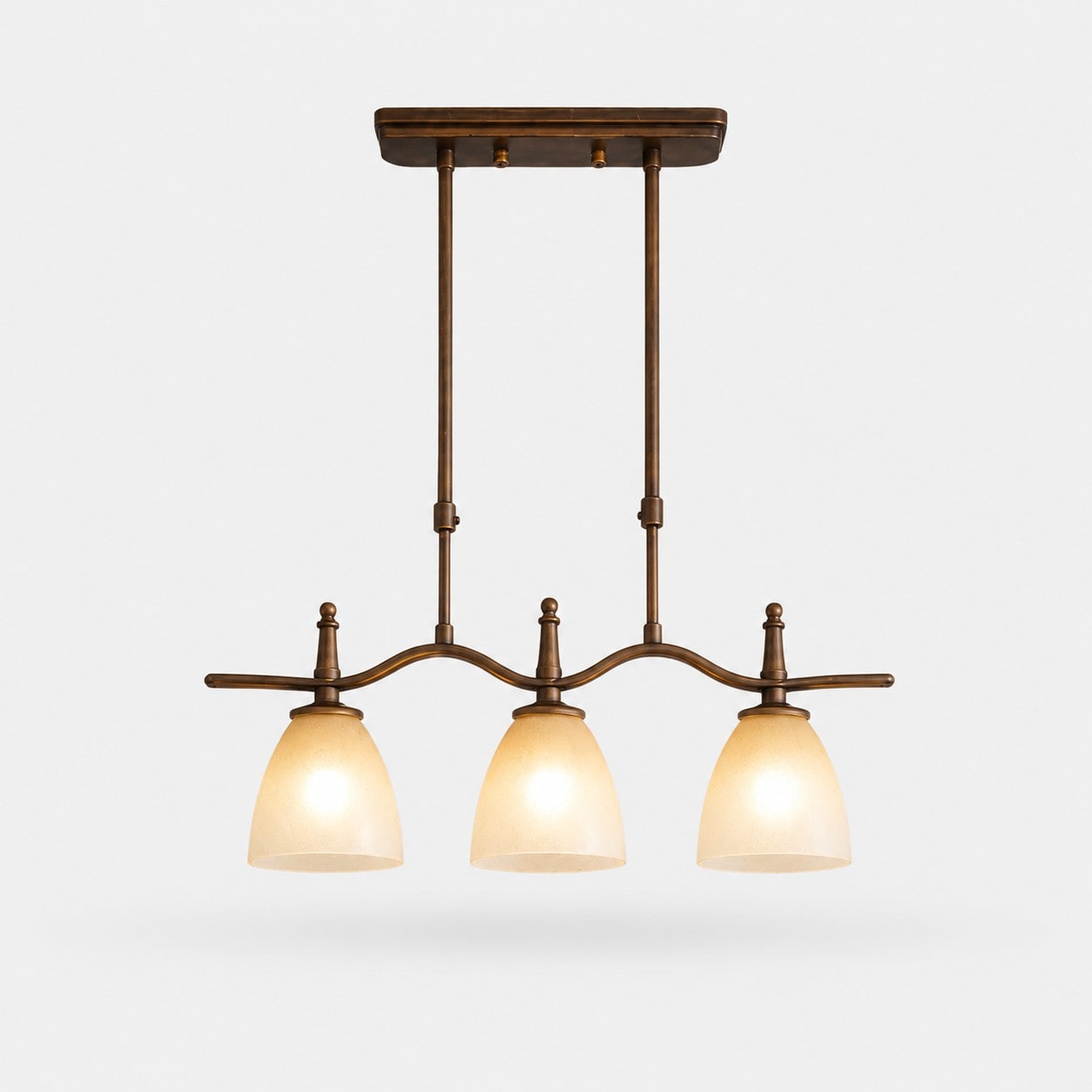 3-Arm Glass Pendant Fixture