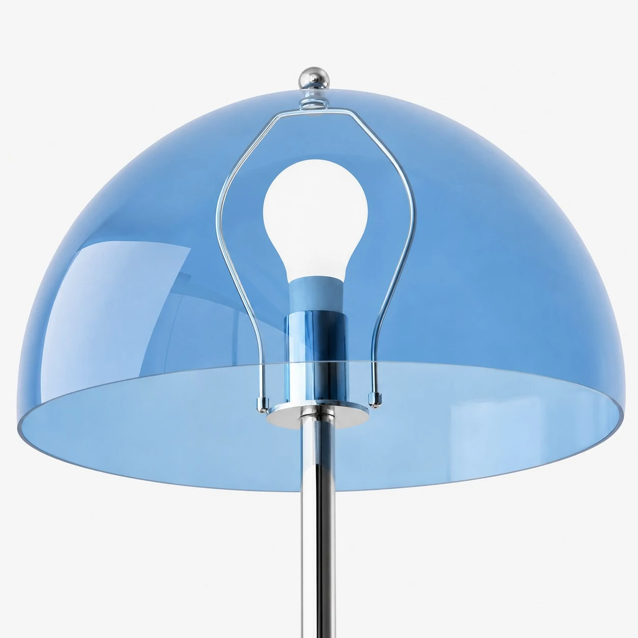 Blue translucent dome shade detail