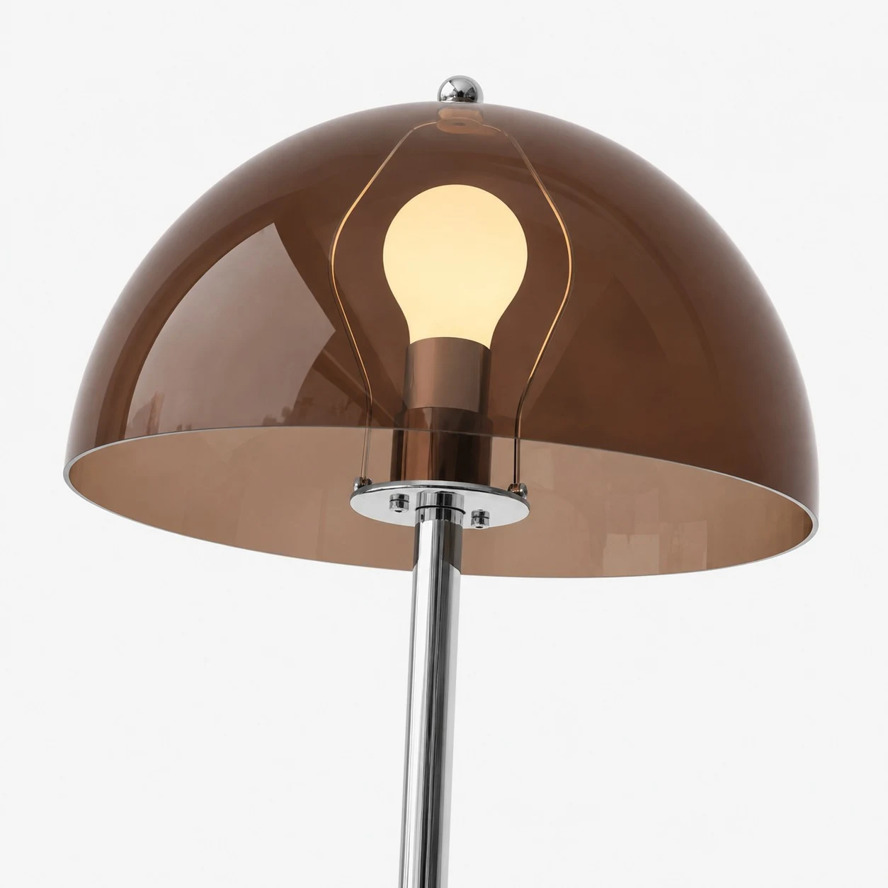 Brown translucent dome shade detail