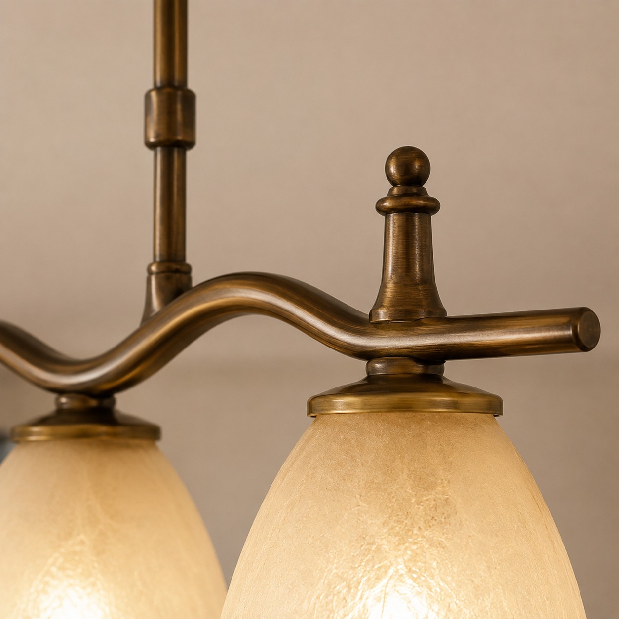 Antique bronze arm and connector detail