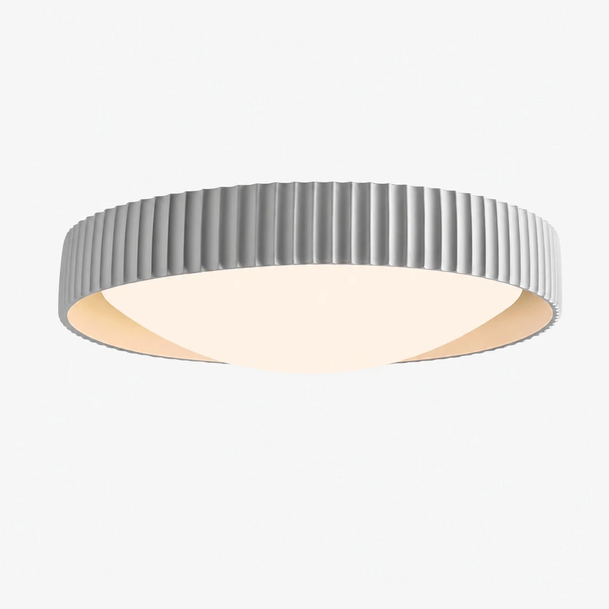 Gray color option for ribbed flush mount ceiling light
