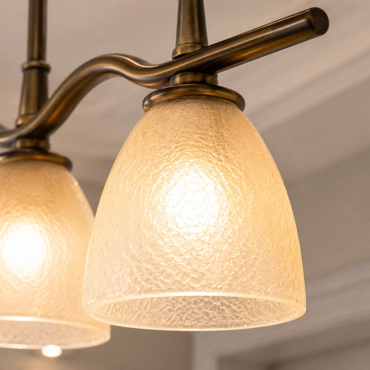 Textured glass shade close-up