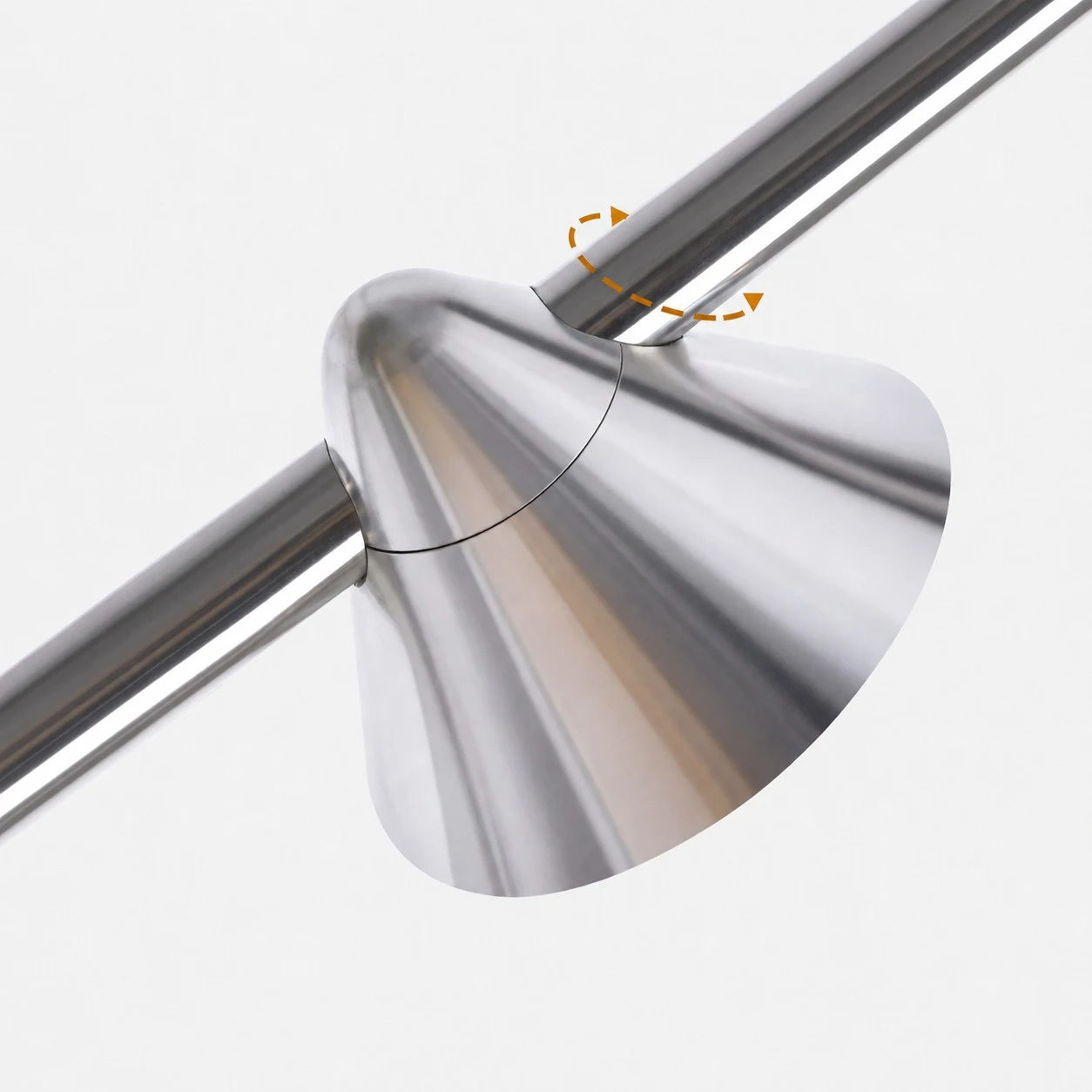 Silver adjustable lamp head detail