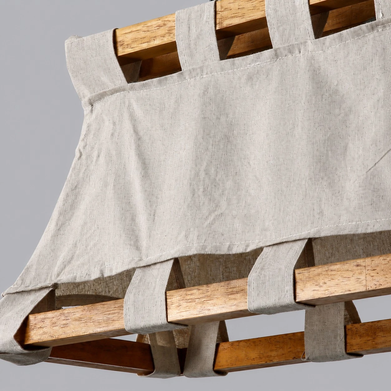 Woven fabric shade Wabi-Sabi Wood and Fabric Pendant Lamp