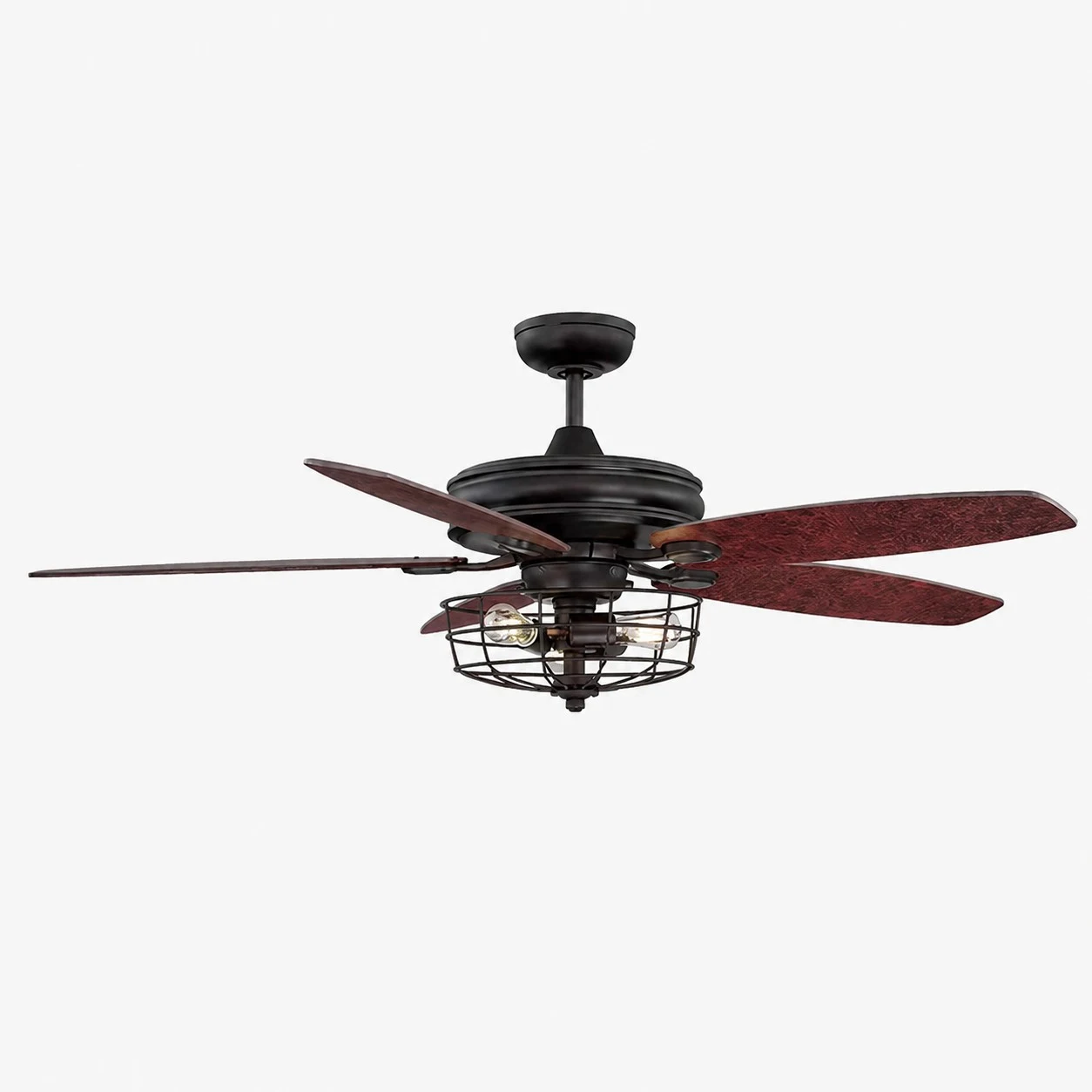Black Dark Wood Blades With Wire Cage / 132 cm / 52″