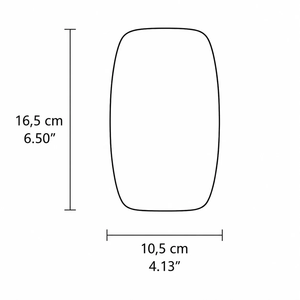 Polaris front dimensions 16.5 cm by 10.5 cm
