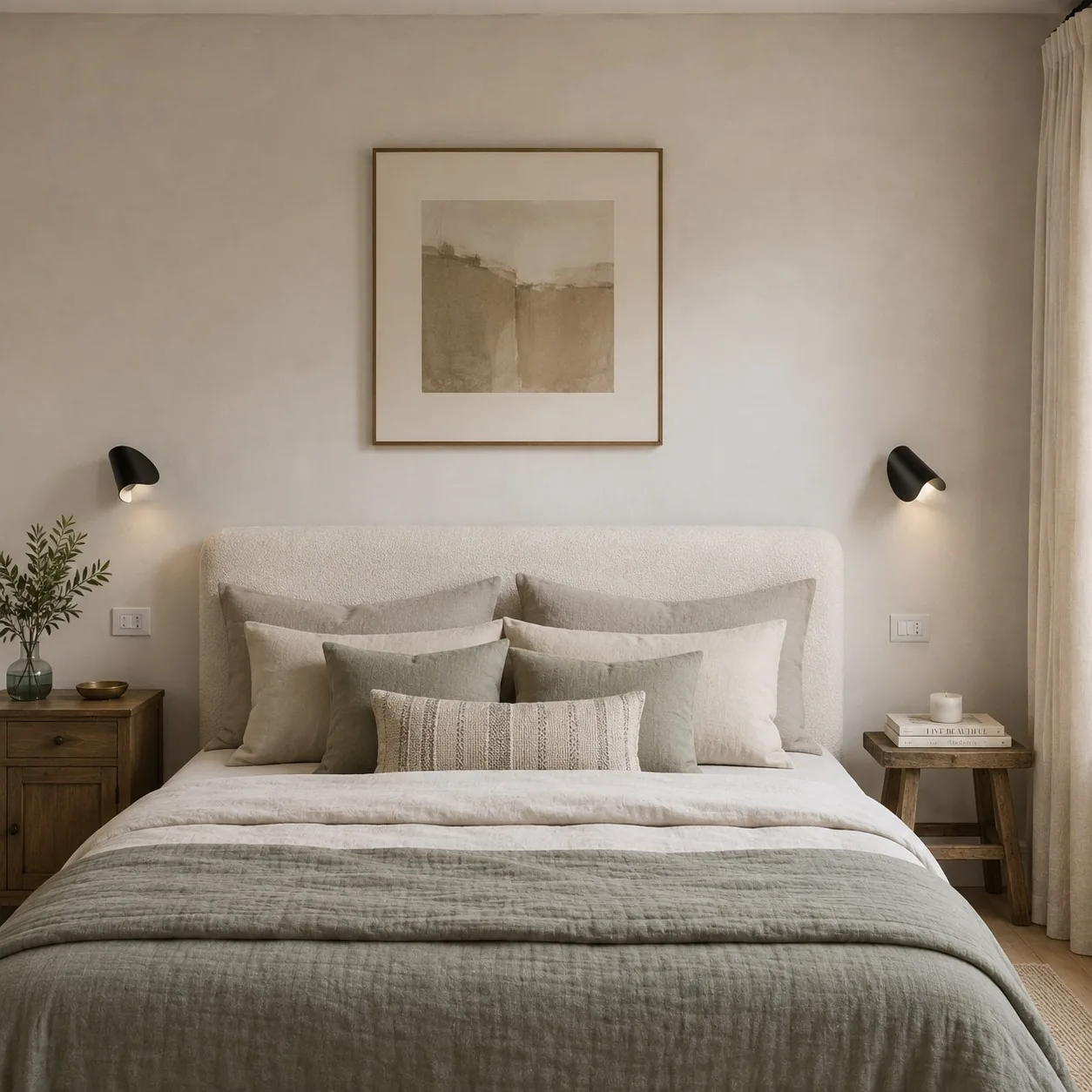 Black Polaris wall lights above a bed
