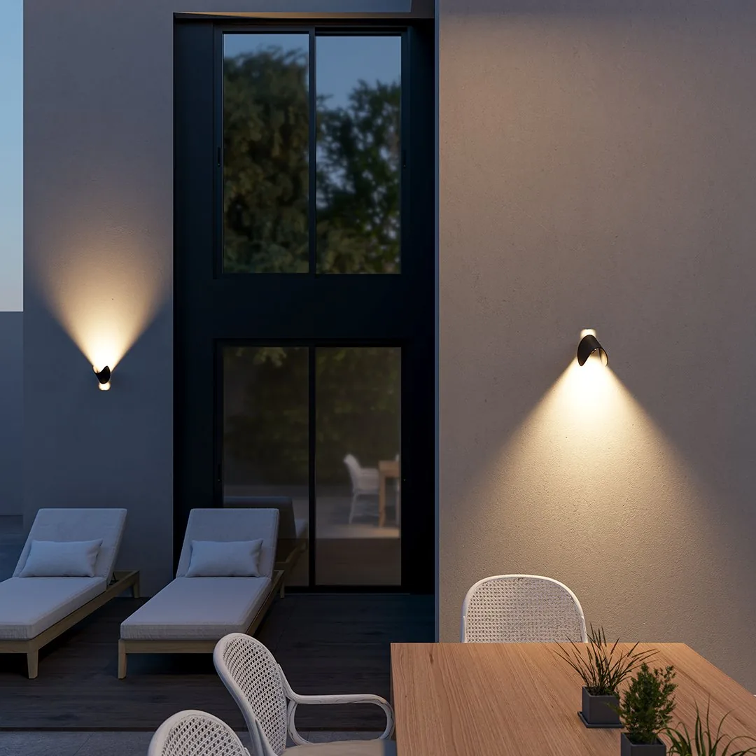 Polaris wall lights on an outdoor wall