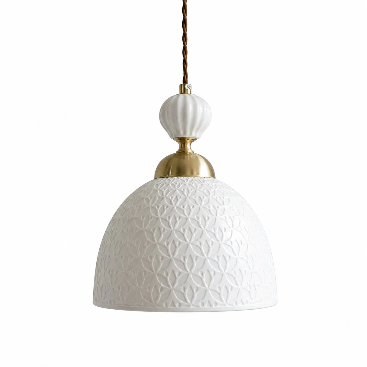 Dome shade ceramic pendant