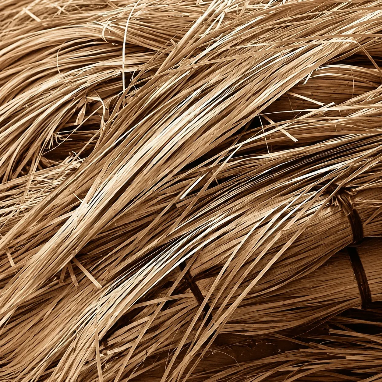 Natural grass and rattan fibers