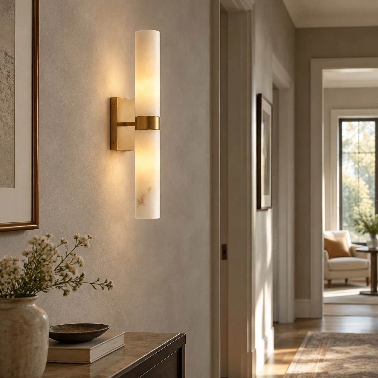 Marcellus wall sconce in a hallway