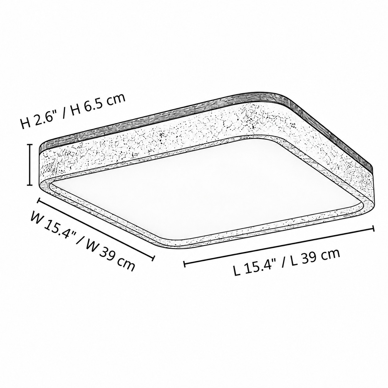 Dimension drawing for Square · 15.4