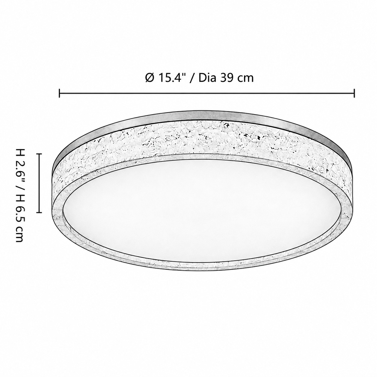 Dimension drawing for Round · Ø 15.4