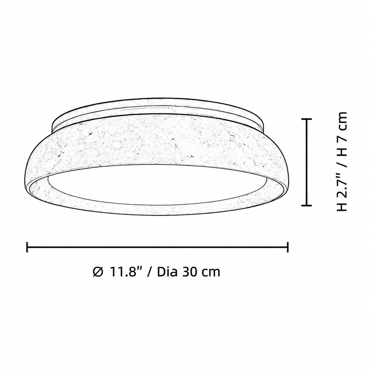 Dimension drawing for Shallow Drum · Ø 11.8