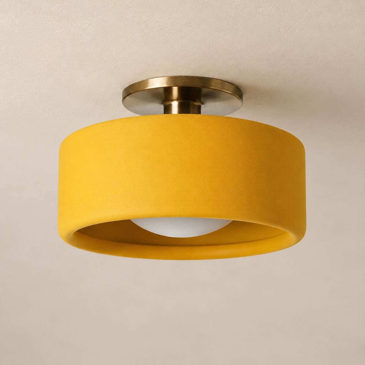 Pia porcelain drum, Yellow, 11 in