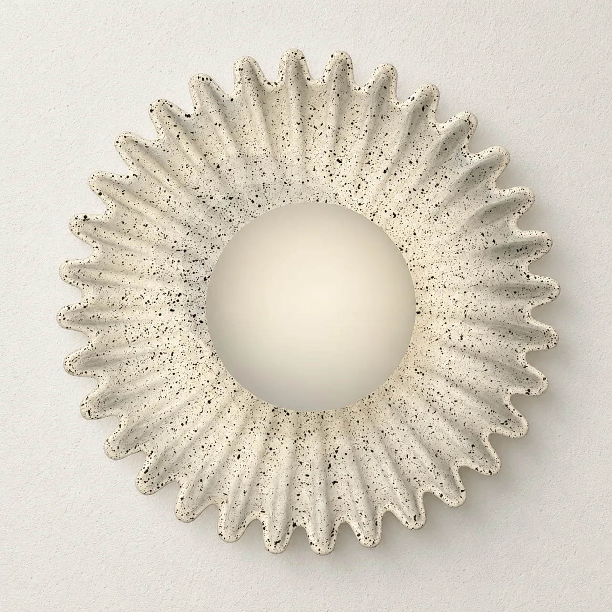 Cement white flower wall light
