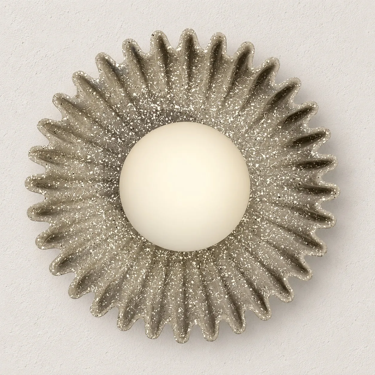Cement grey flower wall light