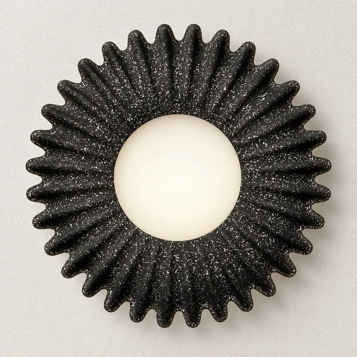 Cement black flower wall light
