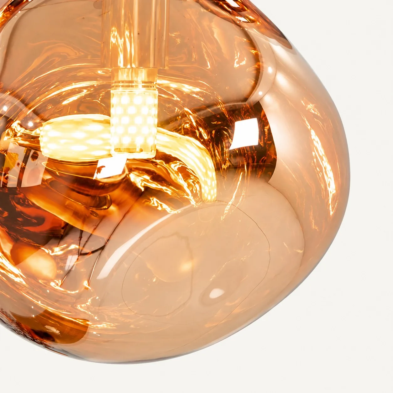 Visible bulb inside the Alec pendant shade